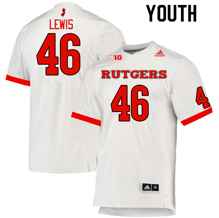 Youth #46 Kareem Lewis Rutgers Scarlet Knights College Football Jerseys Stitched Sale-White